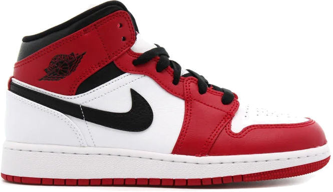 Available Now: GS Air Jordan 1 Mid "Chicago White Heel"