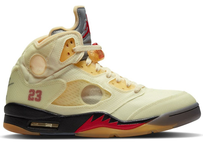 Available Now: Off-White x Air Jordan Retro 5 "Sail"