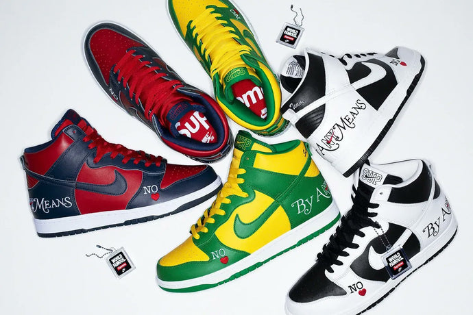 Available Now: Supreme x Nike SB Dunk High "By Any Means"