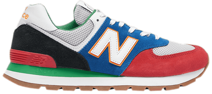 Under Retail: New Balance 574 Rugged "Red Multi"