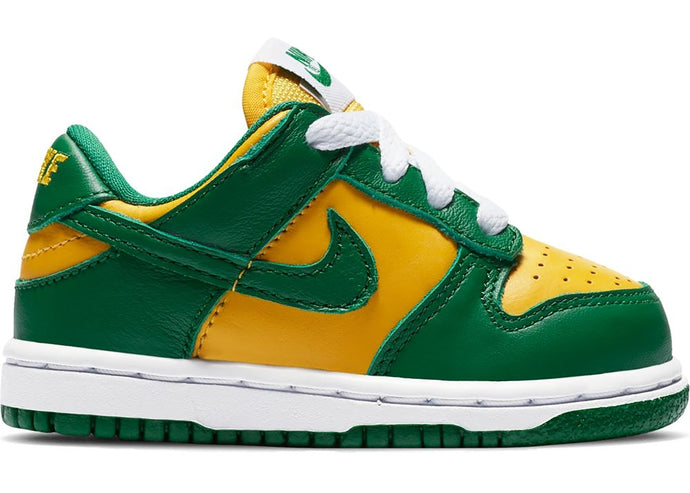 Available Now: Toddler Nike Dunk Low "Brazil"