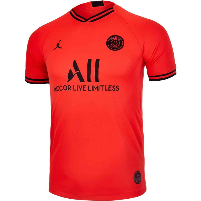 Under Retail: PSG x Jordan Away Soccer Jersey "Infrared"
