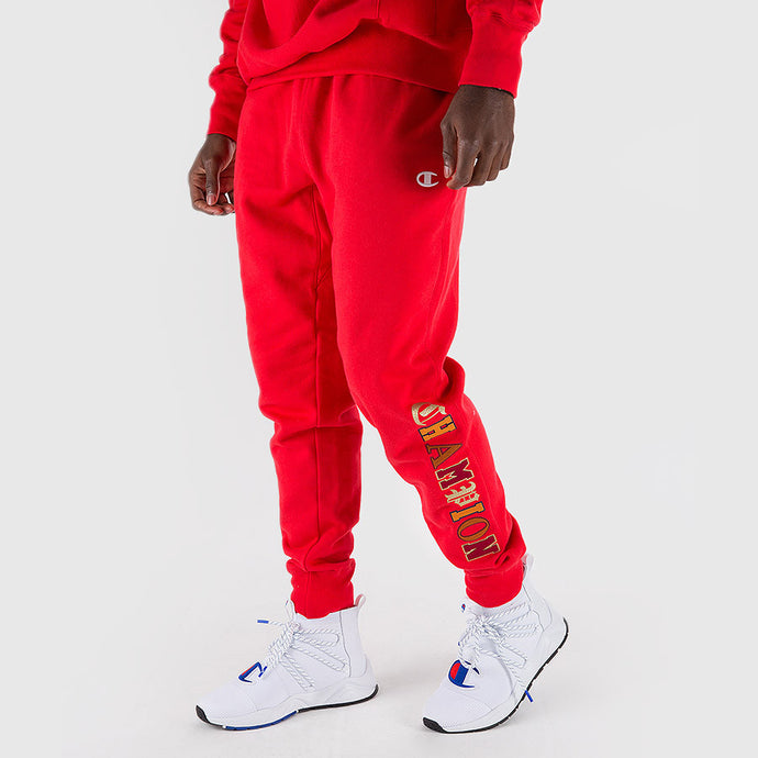 Under Retail:  Champion Reverse Weave Old English Lettering Jogger "Red"