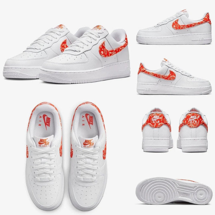 Available Now: WMNS Nike Air Force 1 Paisley "White Orange"